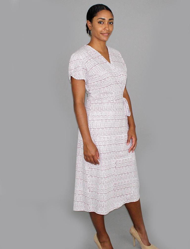 Geo Mauve Jersey Wrap Dress