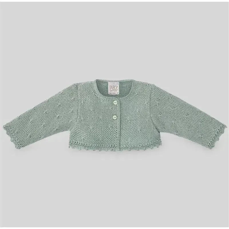 Paz Rodriguez - Baby Girl Knit Newborn Cardigan Aperta, Mint Green