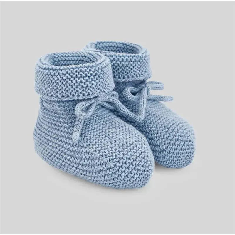 Paz Rodriguez - Baby Neutral Knit Booties Esencial, Regatta Blue