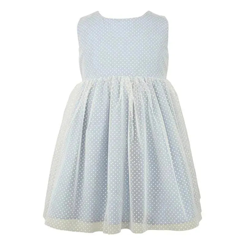 Popatu - Stripe And Swiss Dot Tulle Dress