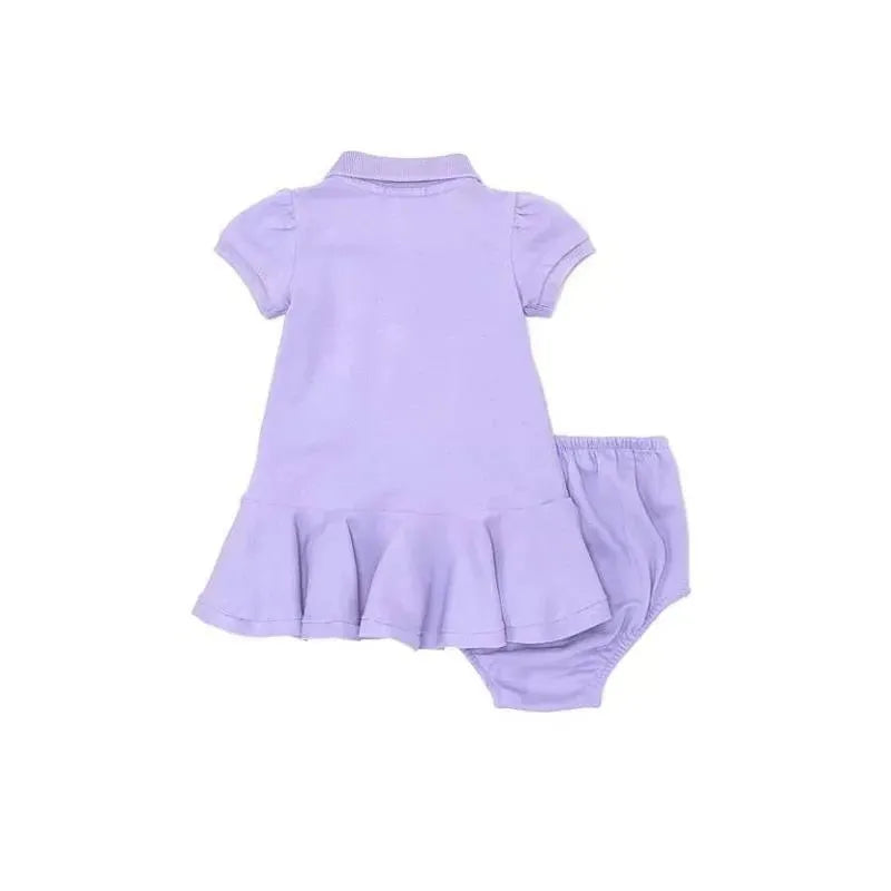 Ralph Lauren Baby - Girls Puffed-Sleeve Drop-Waist Mesh Dress