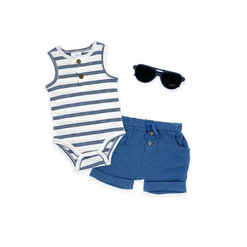 Rose Textiles - 3Pk Baby Boy Sunglasses Set, Navy Striped