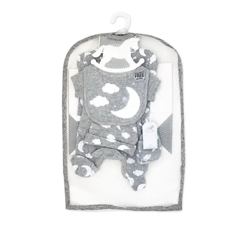 Rose Textiles - 5Pk Baby Neutral Grey Moon Mesh Bag Set