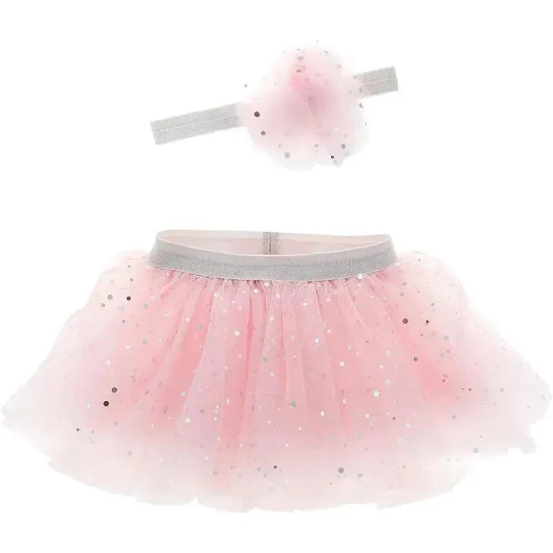 Stephen Joseph - Baby Girl Tutu & Head Band Set, Shimmer Pink
