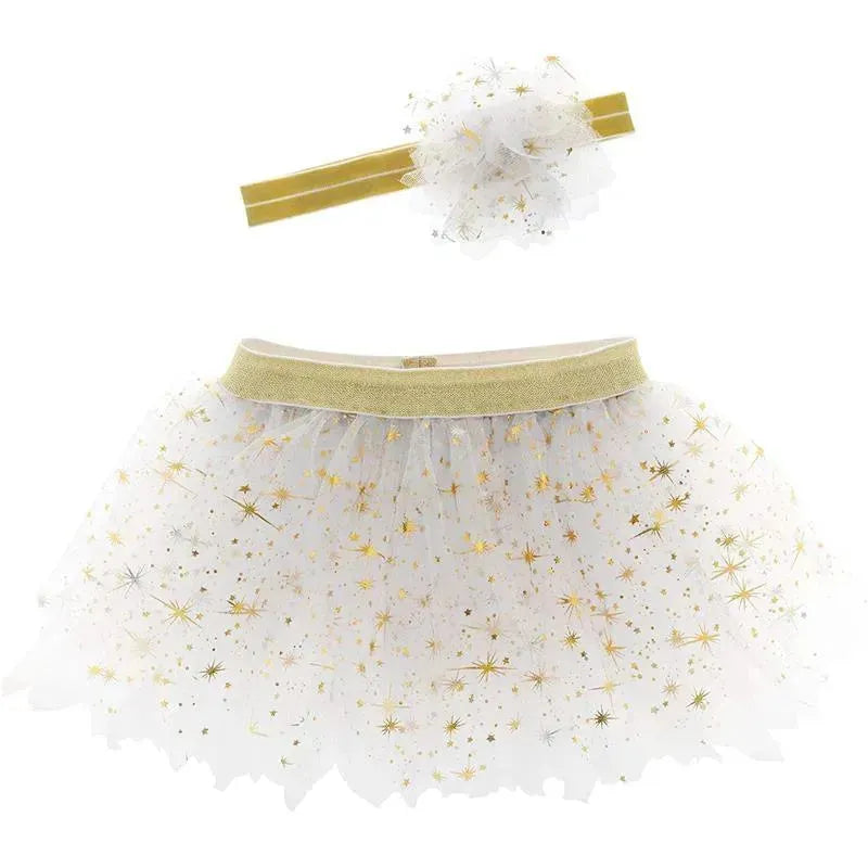 Stephen Joseph - Baby Girls Tutu & Head Band Set, Golden Pearl