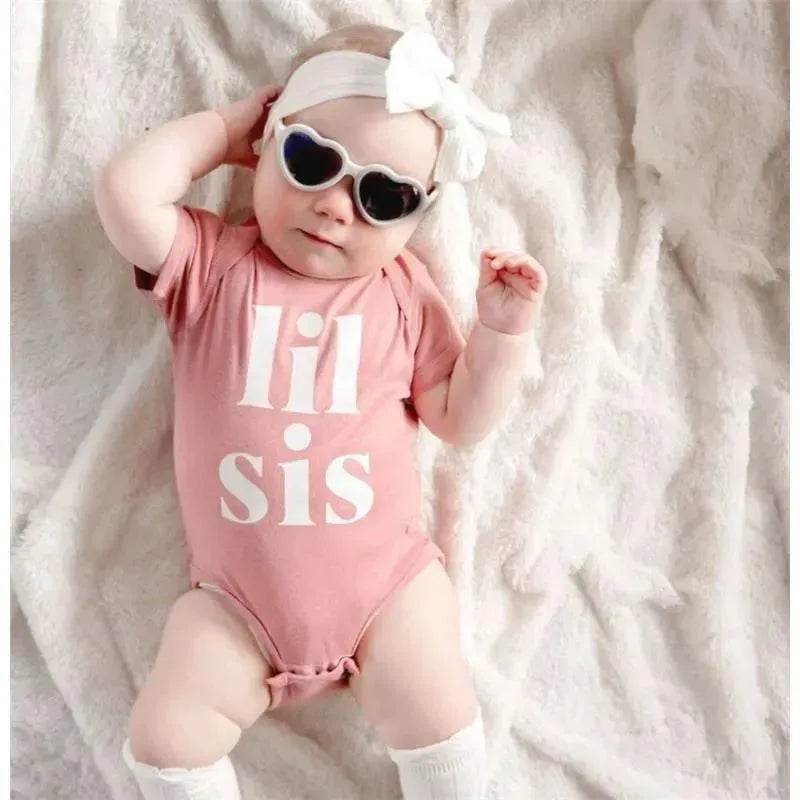Sweet Wink - Baby Girl Lil Sis Short Sleeve Bodysuit