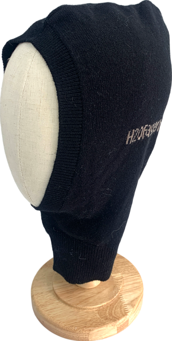 H2OFagerholt Black Jacquard Knitted Logo Ribbed Hem Balaclava One Size