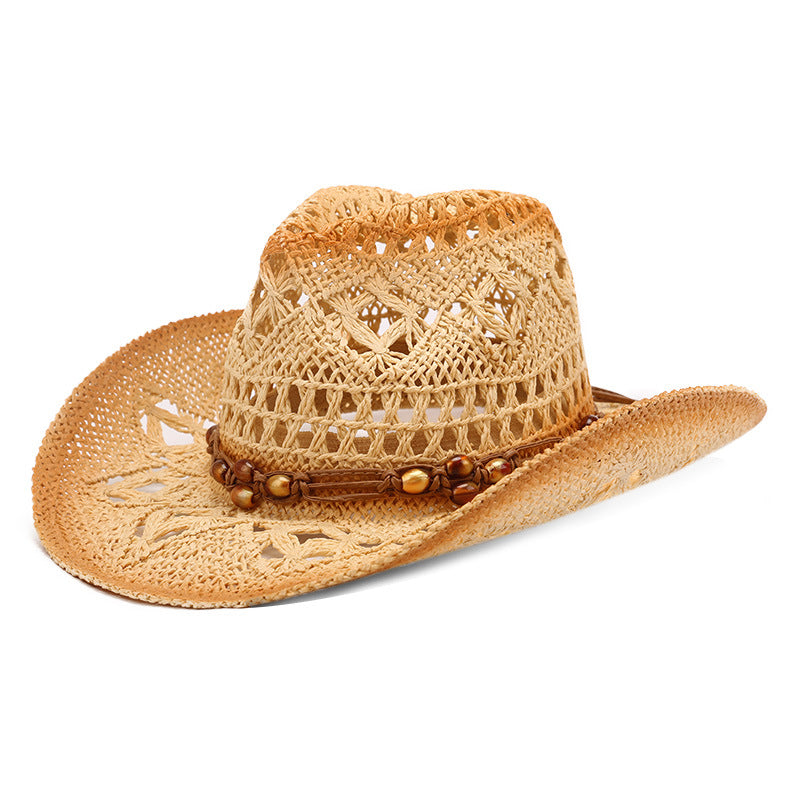 Hollow Out mens Western straw Cowboy Hat