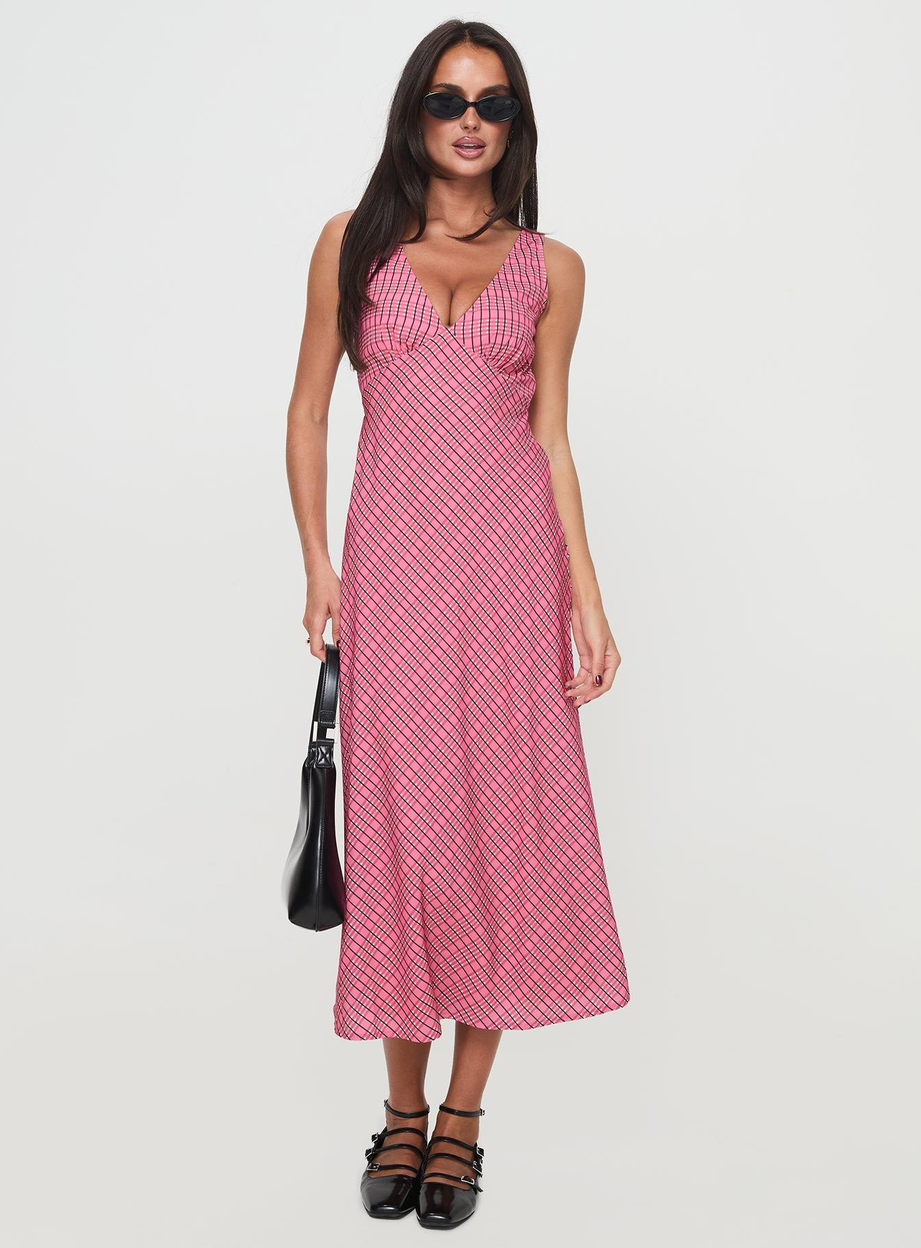 Nellie Maxi Dress Pink Check