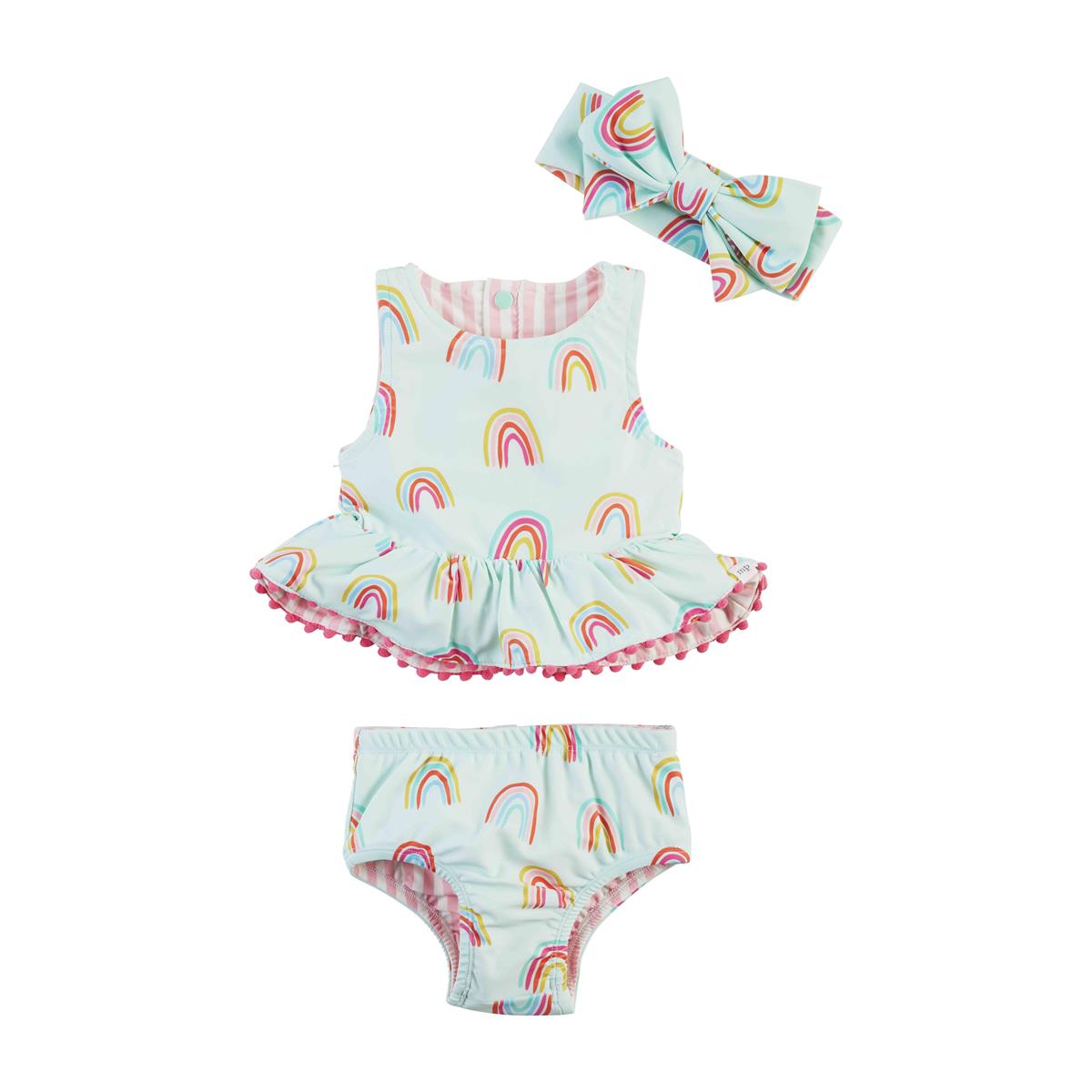 Rainbow Reversible Swimsuit and Headband