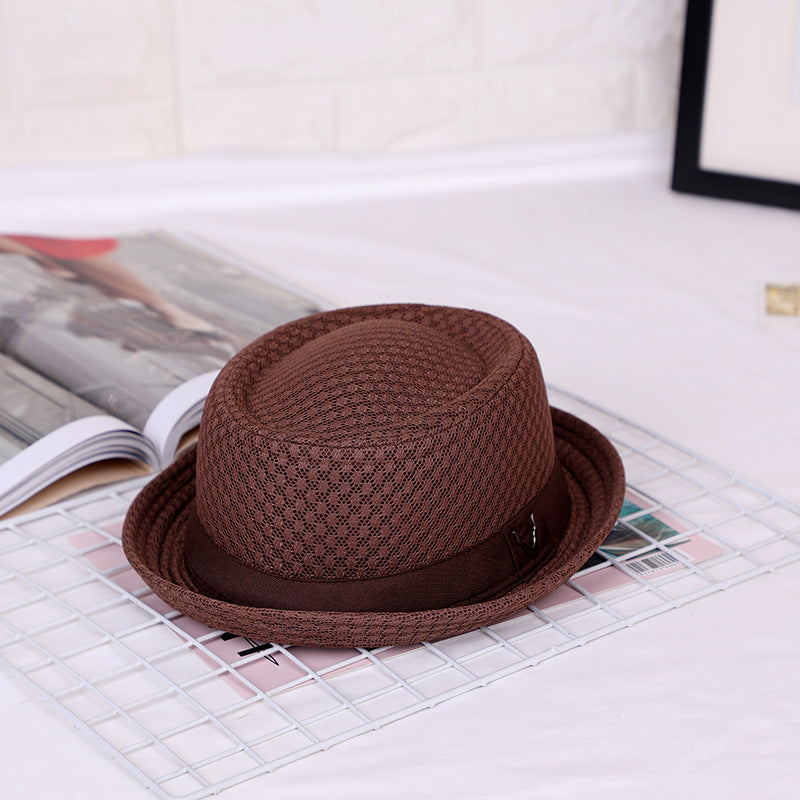 Hat British Jazz Hat Breathable Mesh Flat