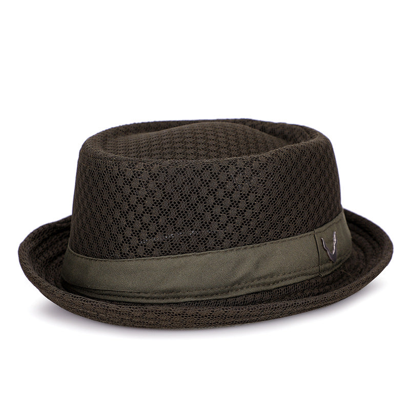 Hat British Jazz Hat Breathable Mesh Flat