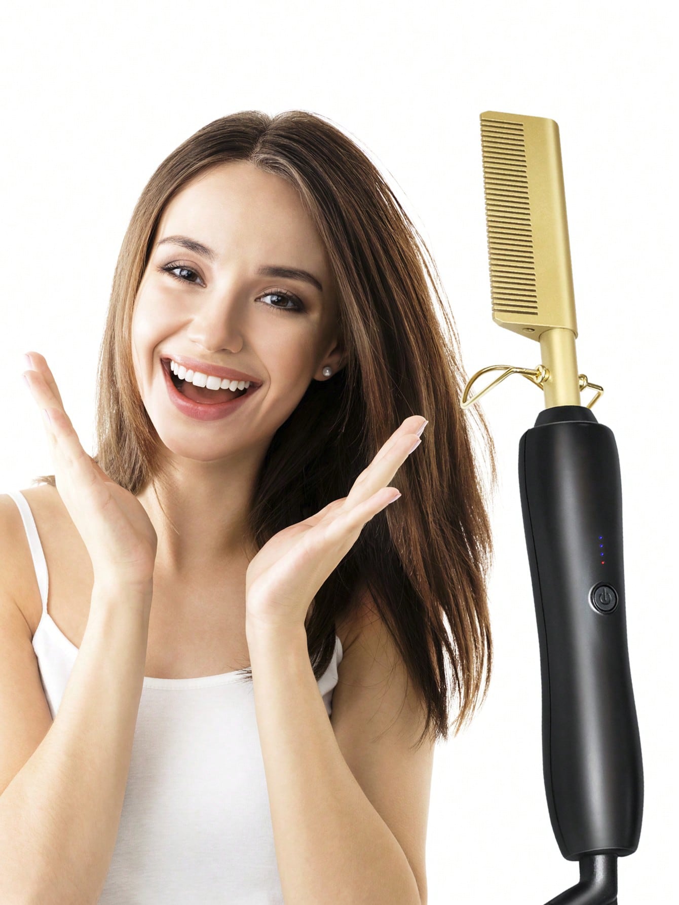 1pc ABS Dual Use Electric Hair Brush, Modern Two Tone Electric Hair Brush For Home