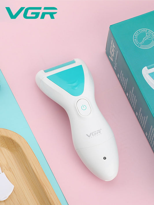 VGR Electric Foot Grinder Dead Skin Remover 100Min Working Time 500mAh with 2 Grinding Heads USB Charging IPX6 Waterproof Rating Quiet to Use for Home Travel Dormitory V812