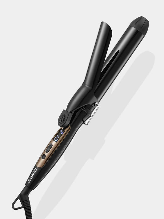 32mm Large No-hair Damage Hair Curler With Temperature Display Screen, Black