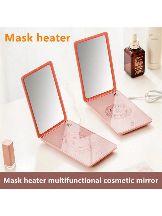 1pc Facial Mask Heating Device, Suitable For Gifts, Birthdays, Home, Outdoor, Portable Makeup Mirror, Wet Tissue Heater, Usb Powered