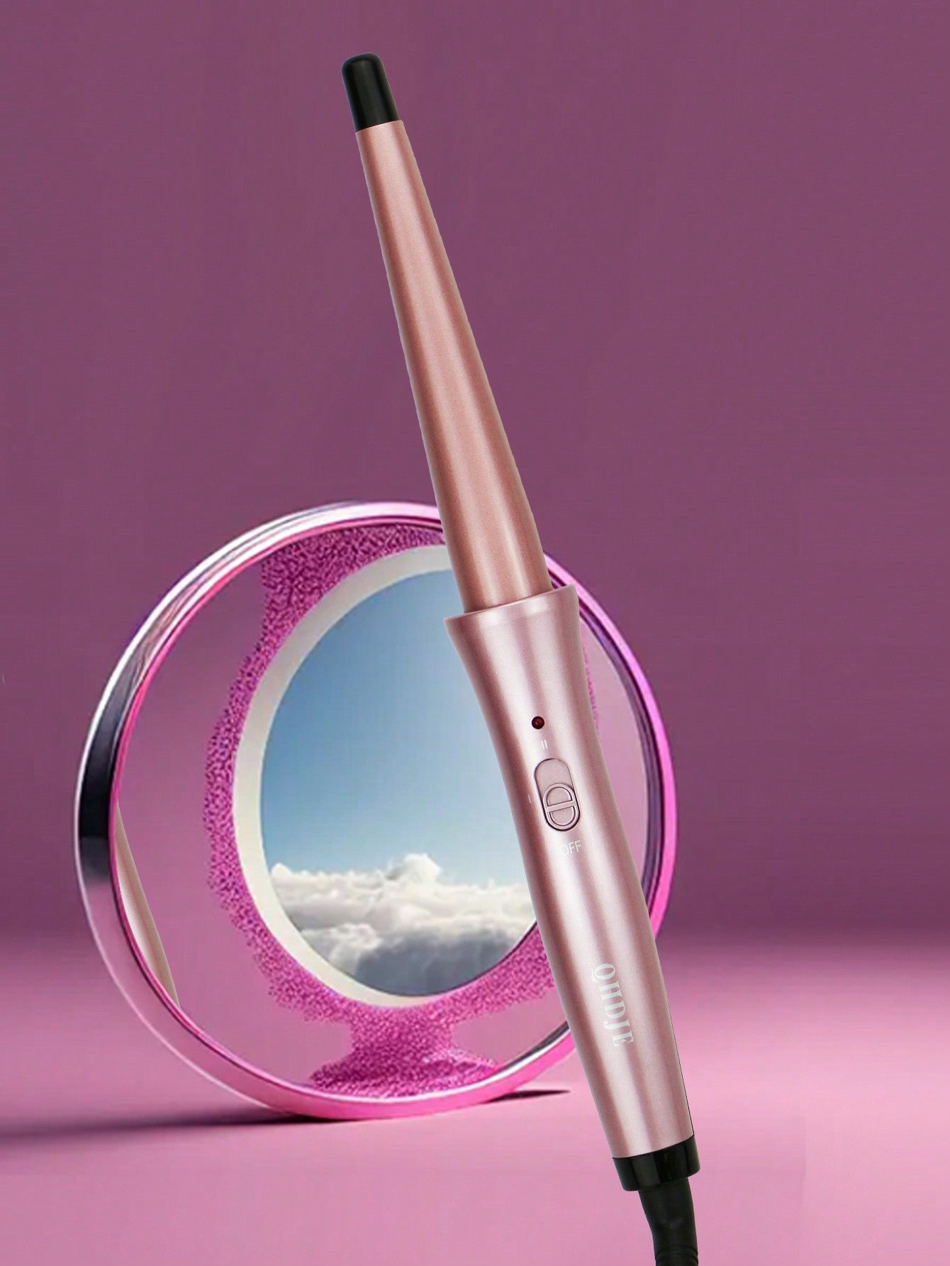 Rotatable Plug Constant Temperature Hair Care Cone Shaped Curling Iron With 25-13mm Barrel For Various Hairstyles