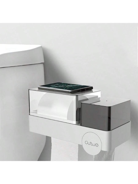 1 Pc Wall Mounted Bathroom Multi-Functional Tissue Box, Easy Installation, Hole-Free Installation Design, Waterproof Drawer Organizer, Trash Bag Pull-Out Organizer, Serrated Outlet, More Convenient To Tear Tissue, Suitable For Bathroom/Living