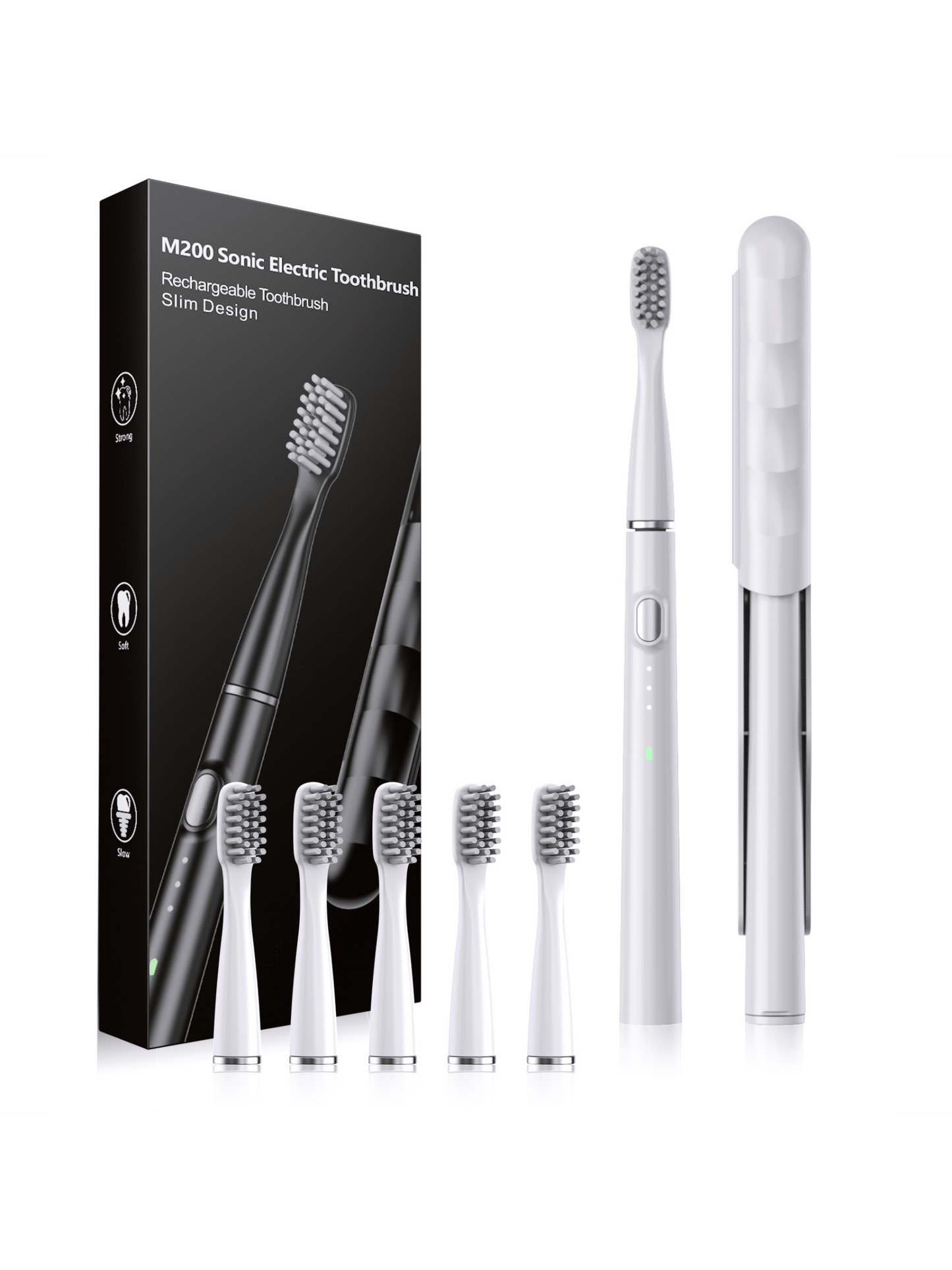 Wireless Electric Toothbrush Set Rechargeable Sonic Electric Toothbrush Set Waterproof With 6 Brush Heads And 3 Modes Usb Rechargeable Replaceable Brush Heads Ideal Gift For Daily Dental Care For Men And Women