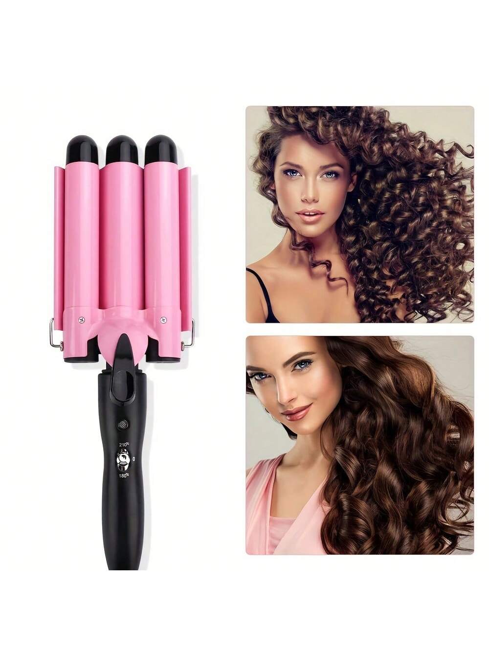 25mm Professional Triple Ceramic Curling Wand Electric Hair Curler Styling Tool