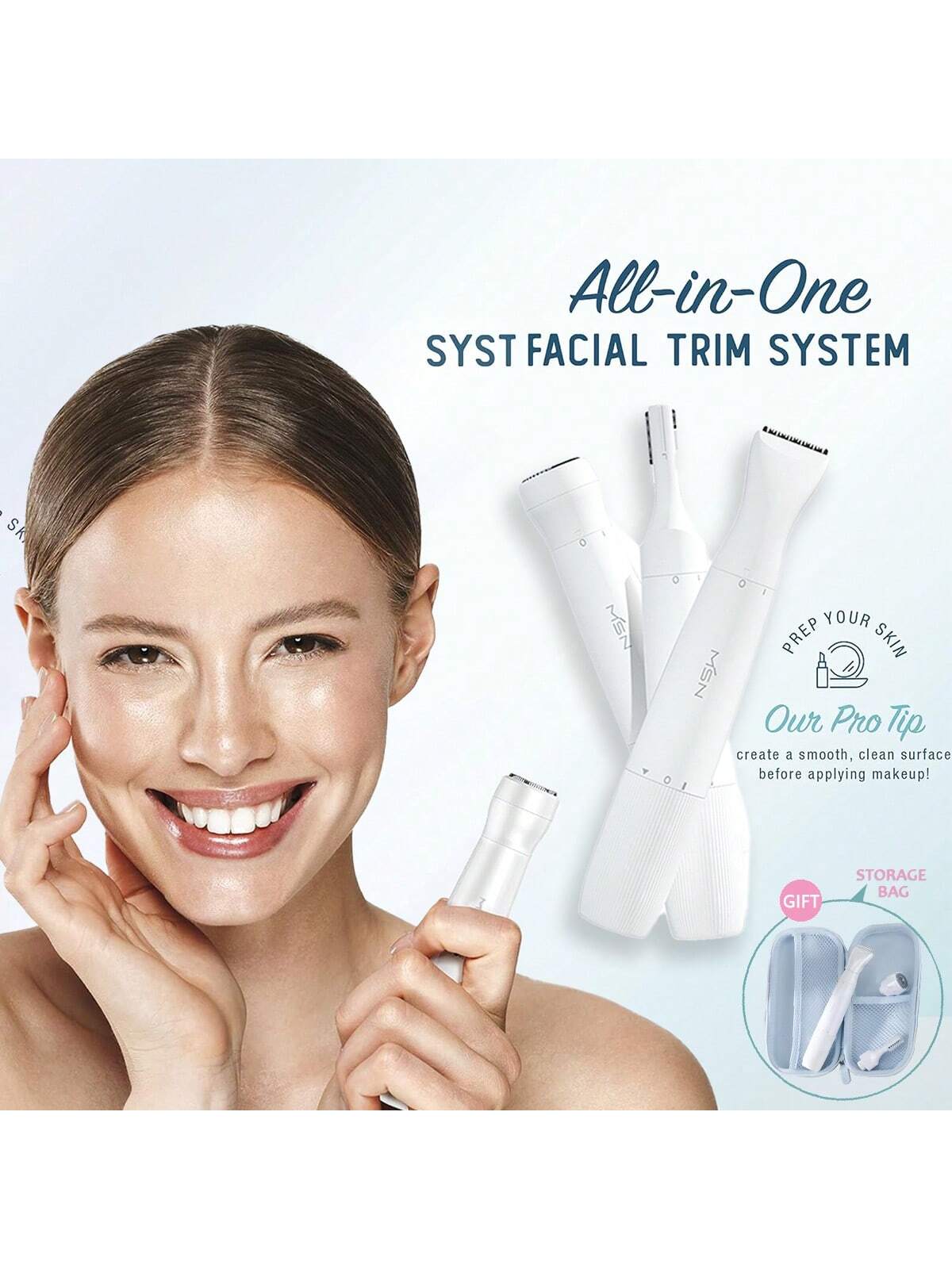 All-In-1 Facial Hair Removal For Women, Cordless Electric Trimmer, Perfect For Face, Ear/Nose, Eyebrows, And Bikini Lines