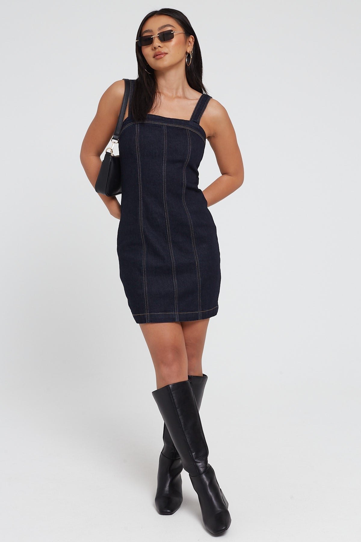 Abrand A Denim Mini Dress Alice Rinse Denim