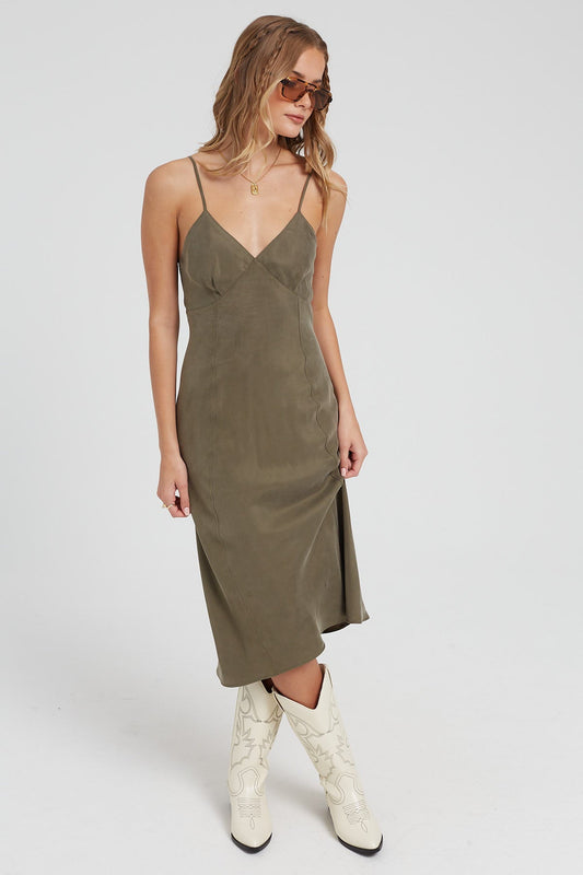 Thrills Chelsea Slip Dress Tarmac