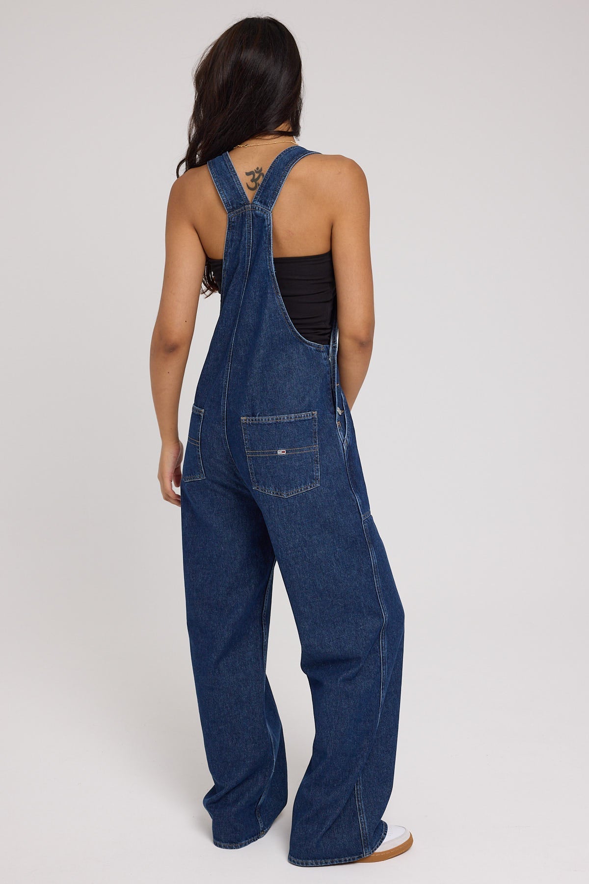 Tommy Jeans Dungaree Workwear Overall Dark Blue Denim