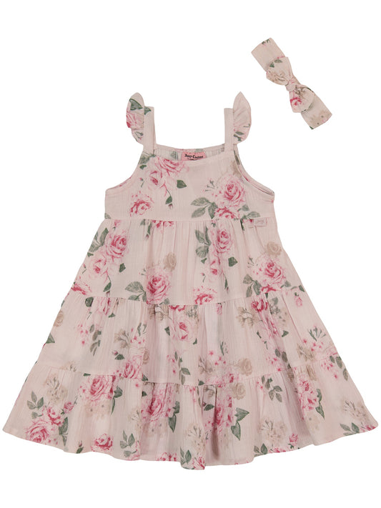 Juicy Couture Pink Floral Dress with Headband