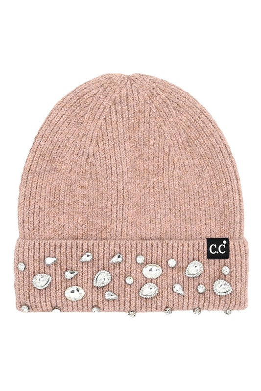 Rhinestone Charm Beanie
