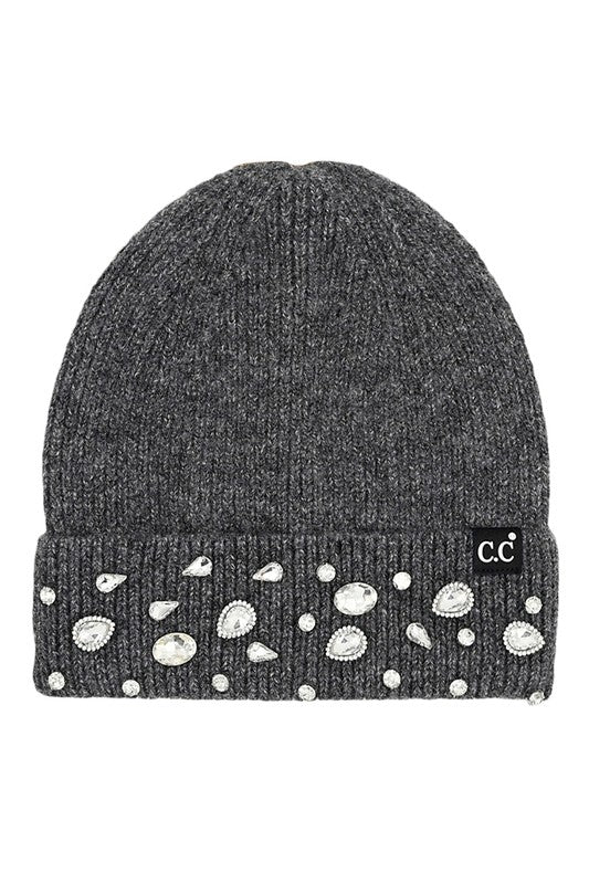 Rhinestone Charm Beanie