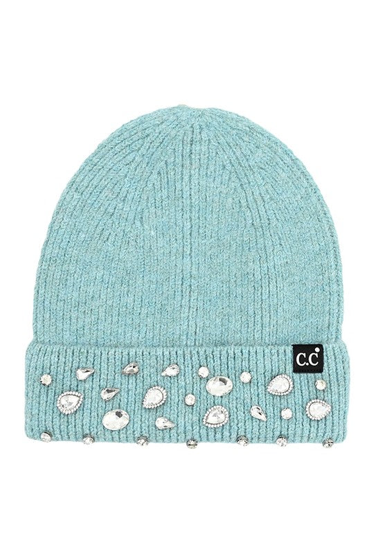 Rhinestone Charm Beanie