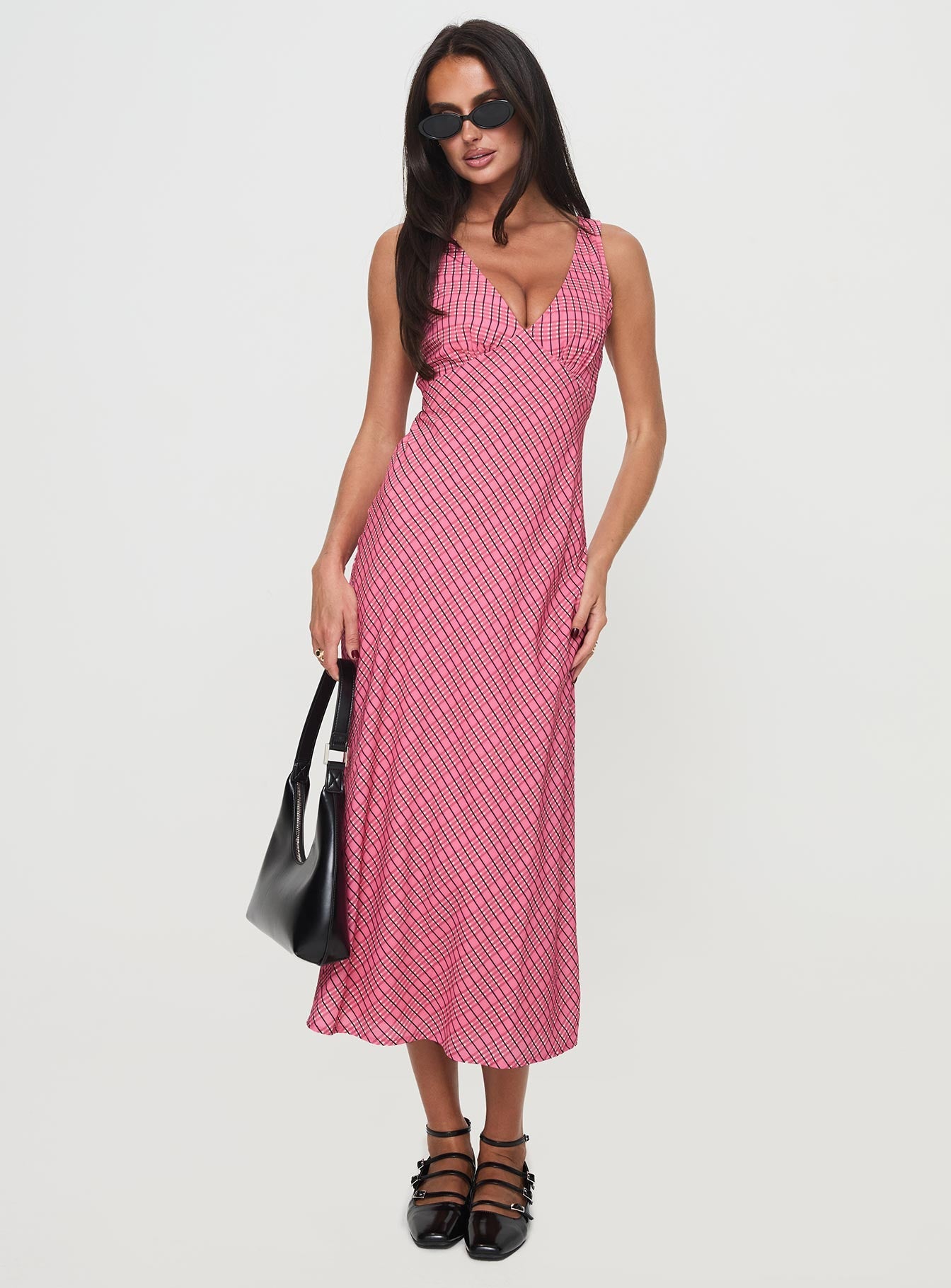Nellie Maxi Dress Pink Check