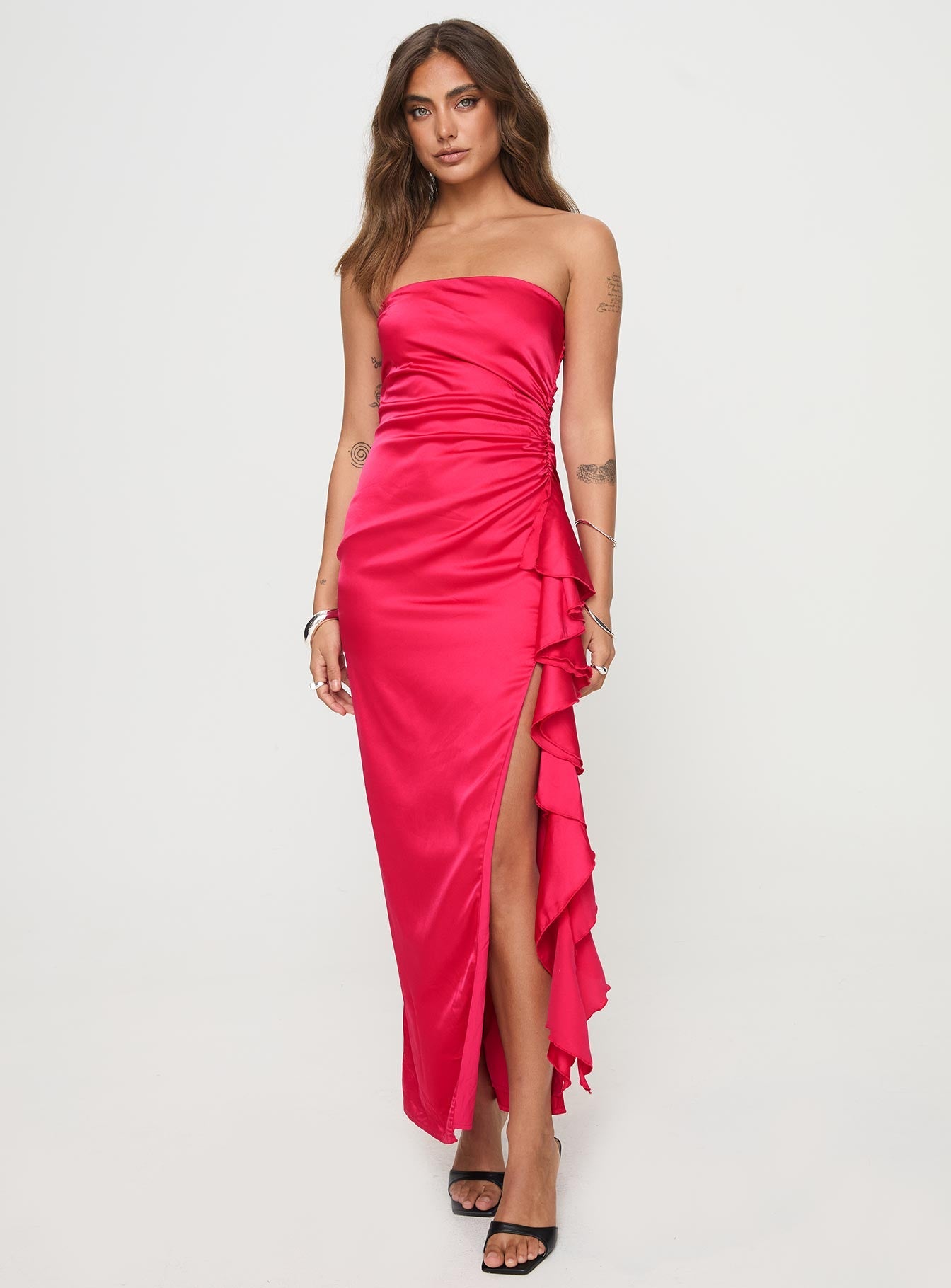 Callita Strapless Maxi Dress Red
