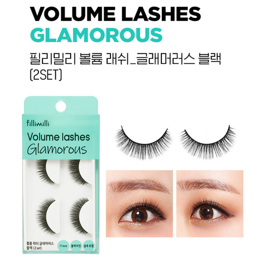 Fillimilli Volume Lashes Glamorous -Black  2pcs