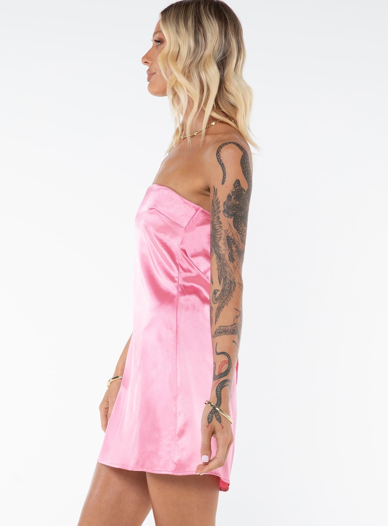 Shaya Strapless Mini Dress Pink Tall