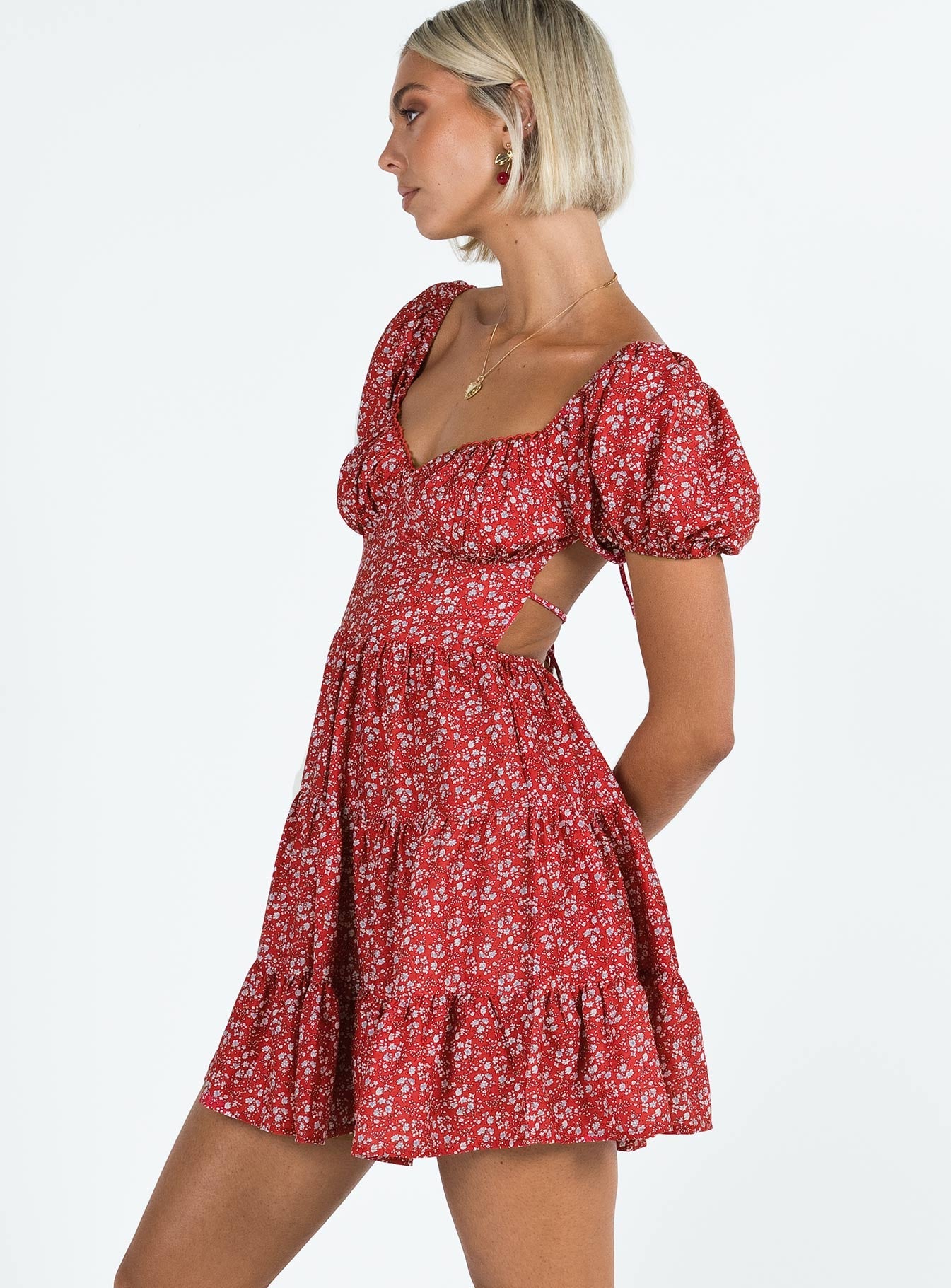 Danny Mini Dress Red Floral