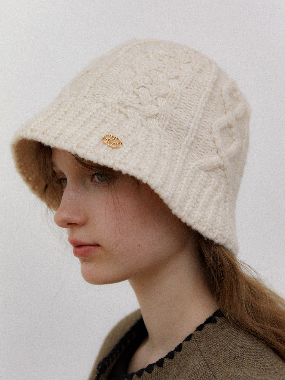 OVLA Wool Bokashi twist patterned feminine bucket hat EmpressKorea