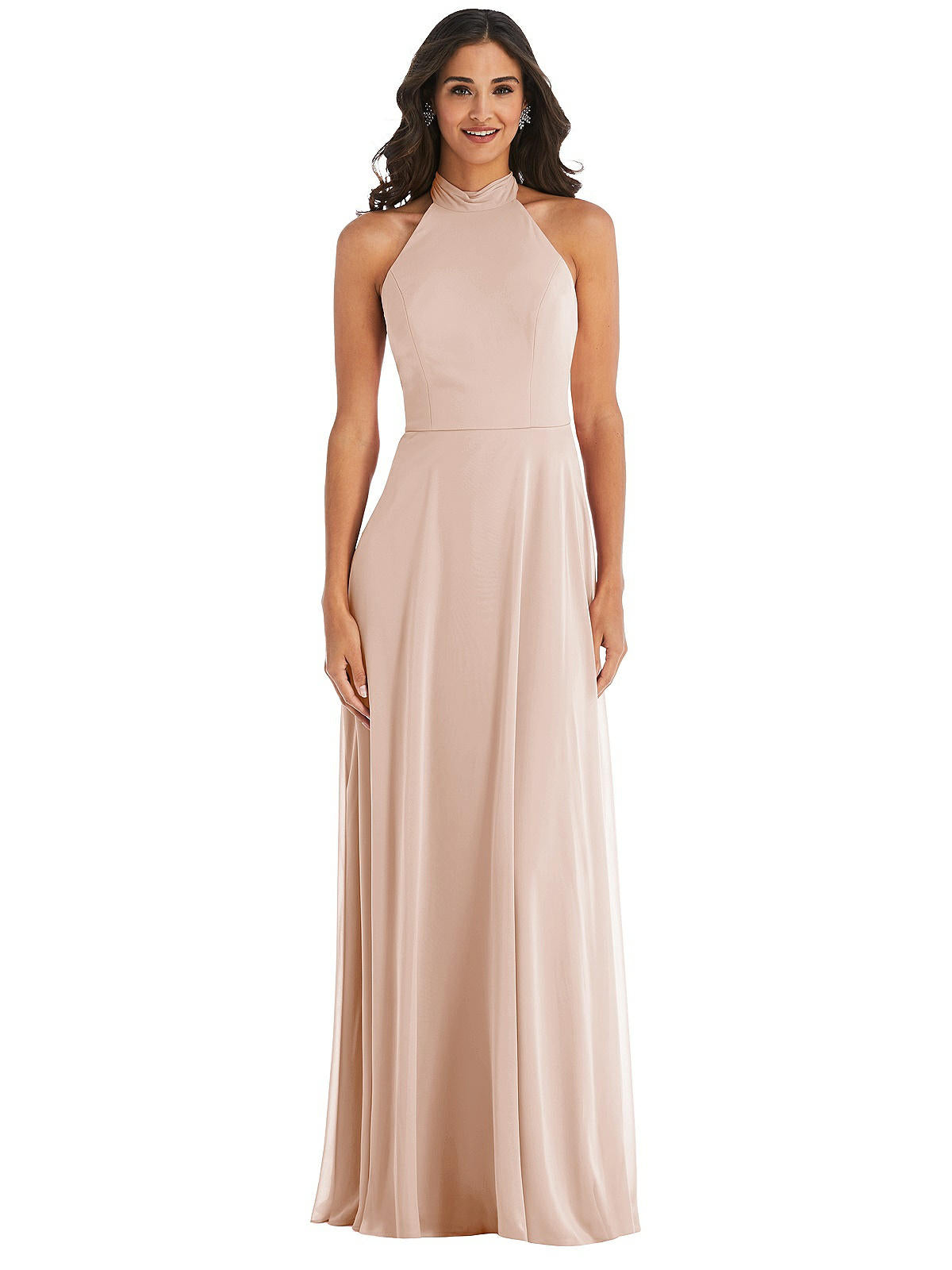 High Neck Halter Backless Maxi Dress