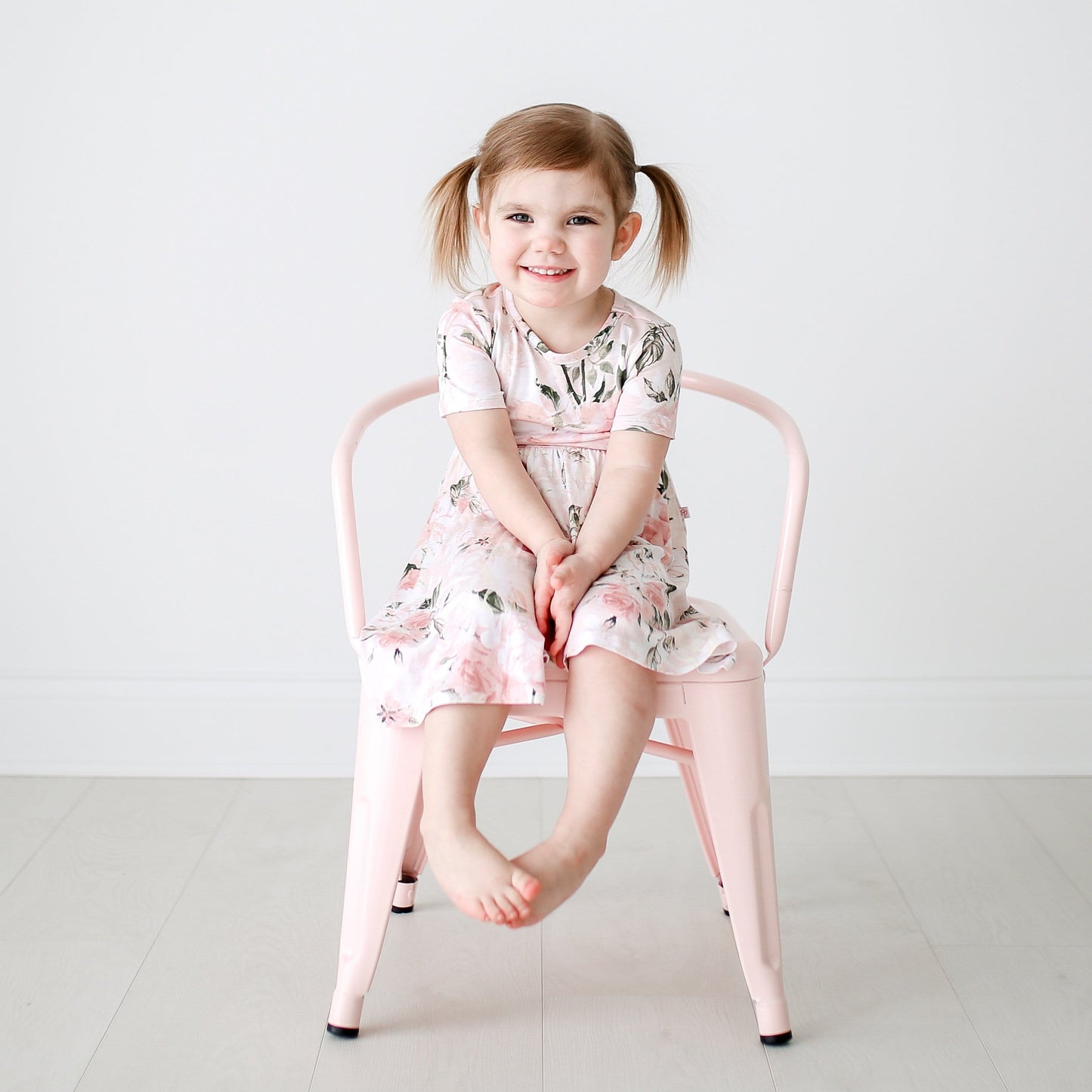 Vintage Pink Rose Twirl Dress