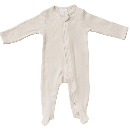 Vanilla Organic Cotton Ribbed zipper