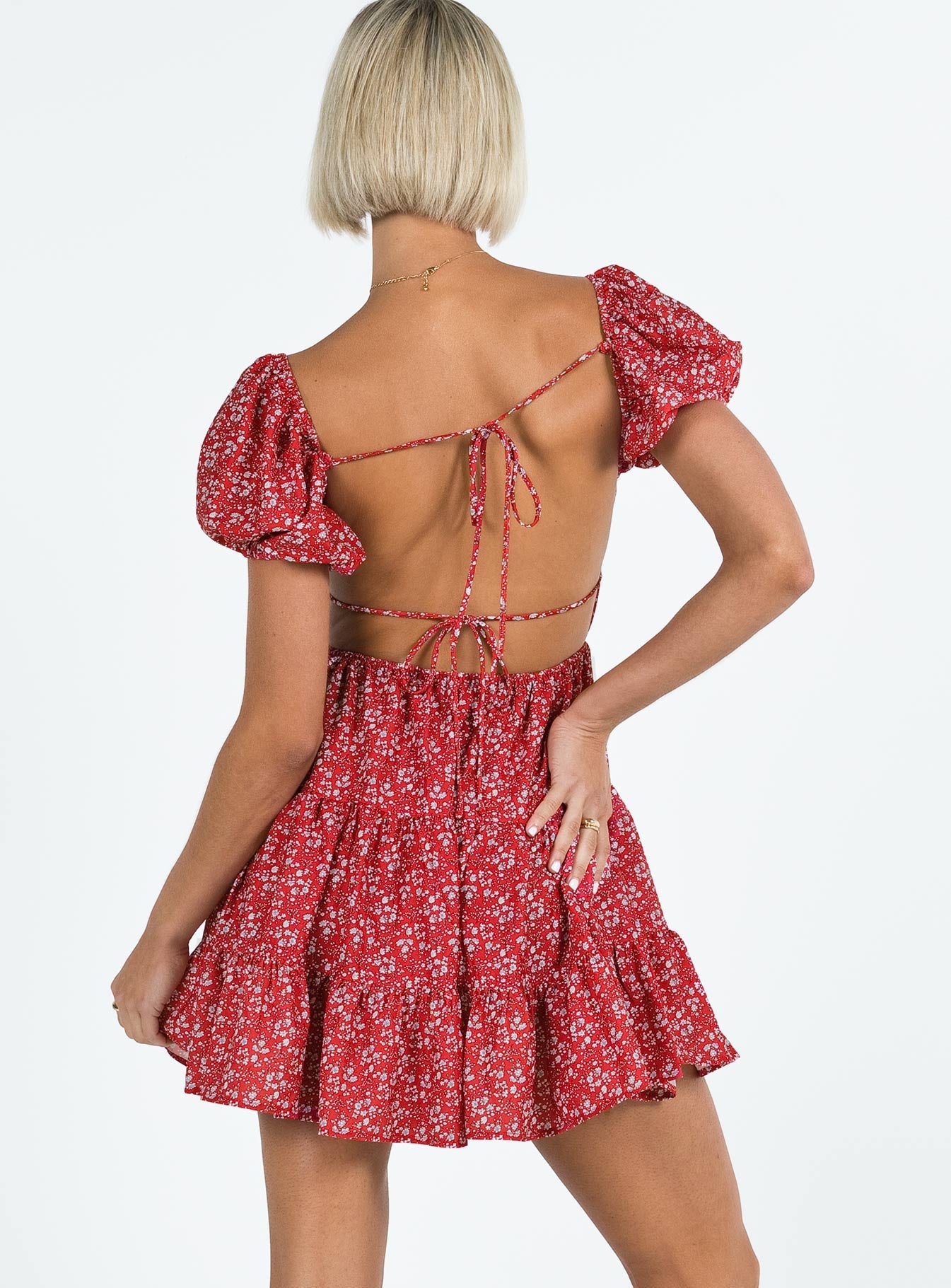Danny Mini Dress Red Floral