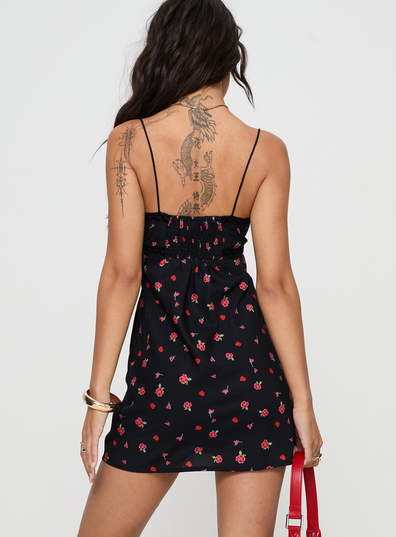 Emilee Mini Dress Black / Floral