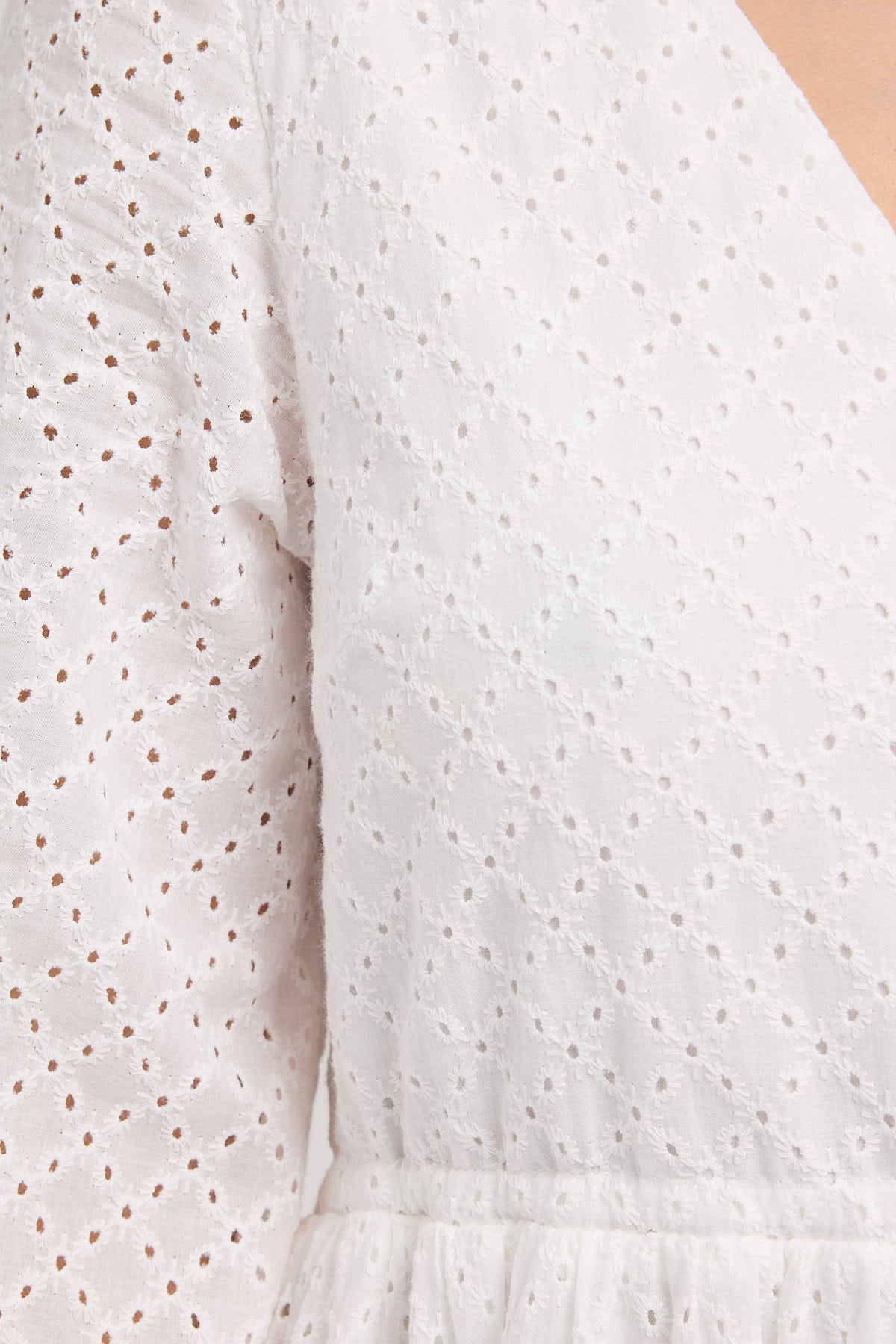 Perfect Stranger Louise Long Sleeve Broderie Dress White