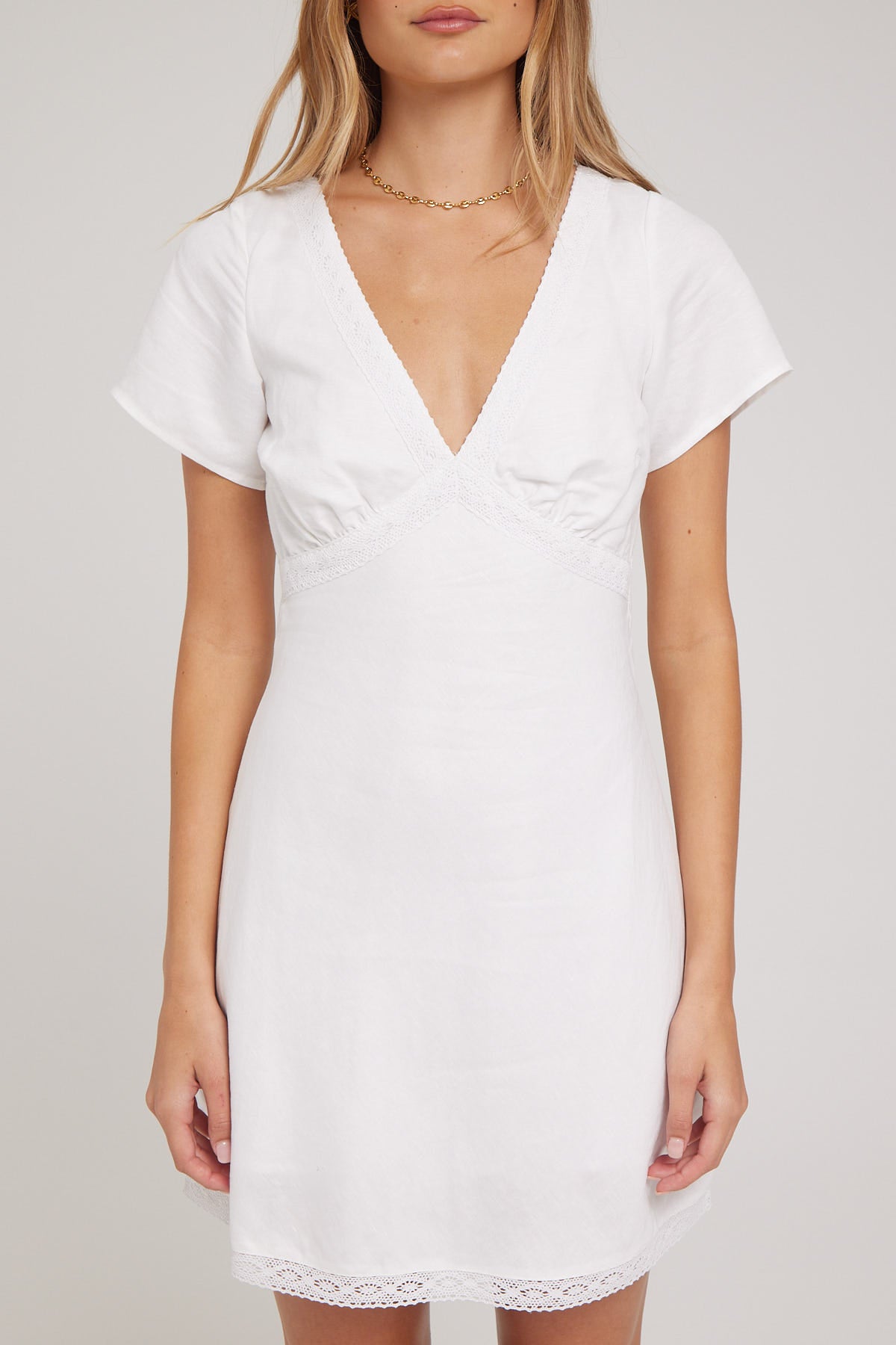 Perfect Stranger Lucia Lace Mini Dress White