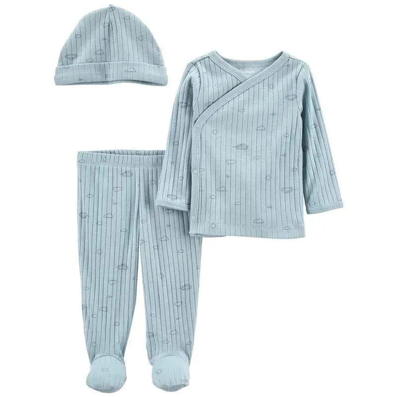 Carters - Baby Boy 3Pk Side-Snap Top & Pant Set, Blue