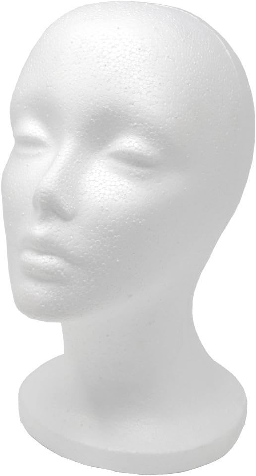 A1 Pacific Female Styrofoam Mannequin Head, 11" L