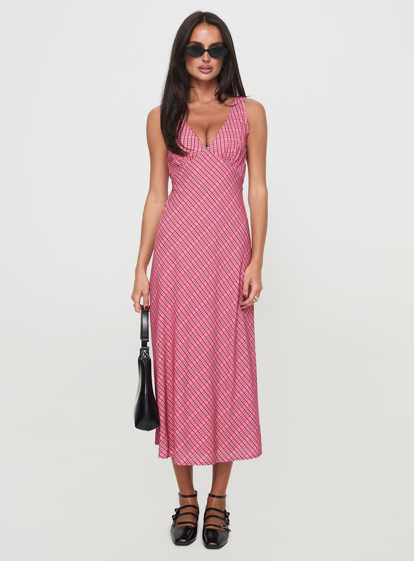 Nellie Maxi Dress Pink Check