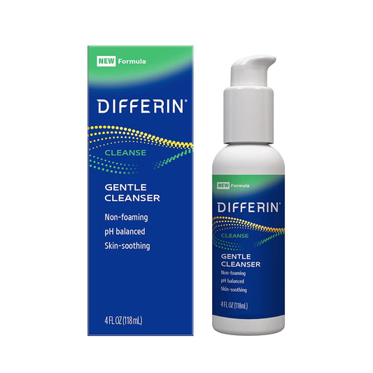 Differin Facial Cleanser, NEW Soothing Face Wash by the makers of Differin Gel, Gentle Skin Care for Acne Prone Sensitive Skin, 4 oz (Packaging May Vary)