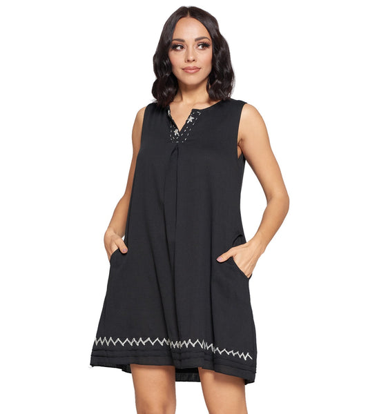 Yak & Yeti Dress Handstitched Details Layered Hem